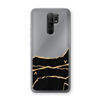Gouden marmer: Xiaomi Redmi 9 Transparant Hoesje