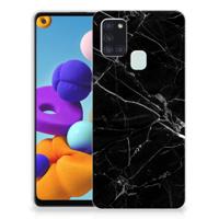 Samsung Galaxy A21s | TPU | Siliconen hoesje | Marmer Zwart - Origineel Cadeau Vader