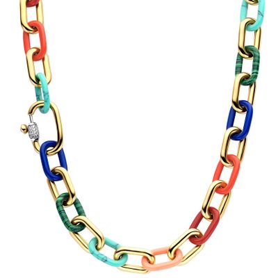 TI SENTO-Milano 34005MC Ketting Ovaal zilver goud-en zilverkleurig-meerkleurig 17 mm 45 cm