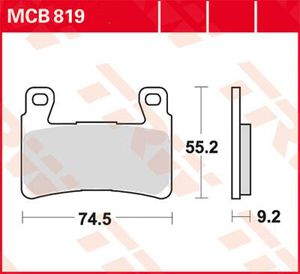 TRW Remblokken, en remschoenen voor de moto, MCB819SV Sinter street