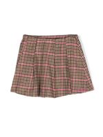 MC2 Saint Barth Kids dogtooth-pattern pleated miniskirt - Marron - thumbnail