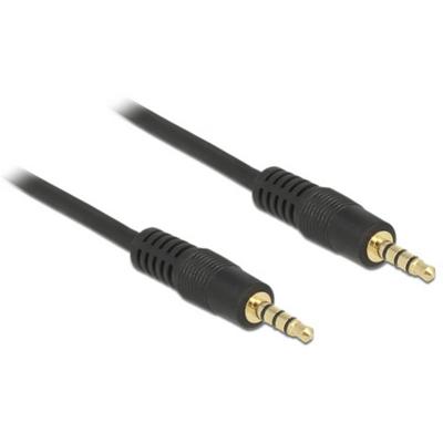 Delock 83435 Jackplug Audio Aansluitkabel [1x Jackplug male 3,5 mm - 1x Jackplug male 3,5 mm] 1 m Zwart
