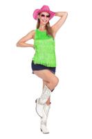 Top met franjes groen