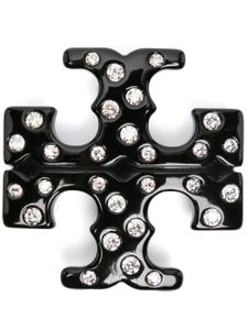 Tory Burch barrette GG à ornements en cristal - Noir