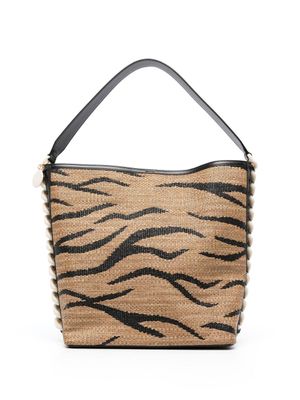 Stella McCartney sac cabas à motif tigré - Marron