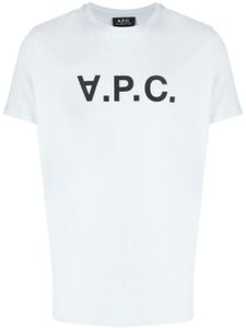 A.P.C. t-shirt en coton à logo imprimé - Bleu