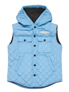 DSQUARED2 KIDS gilet matelassée à capuche - Bleu