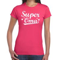 Super oma cadeau t-shirt roze dames - thumbnail