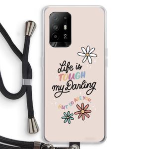 Tough Life: Oppo A95 5G Transparant Hoesje met koord