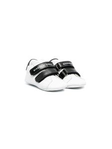 Givenchy Kids baskets en cuir à attache scratch - Blanc