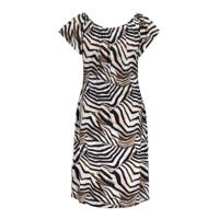 Geisha Dress Elastic Shoulder Jersey Aop 57363-60 May Of Zomerjurkjes Off-white/black