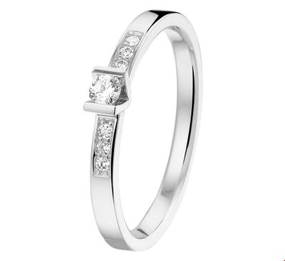 TFT Ring Diamant 0.12ct H SI Witgoud Palladium