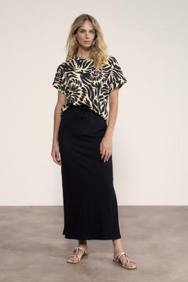 Tramontana Maxi Skirt Cotton Slub E02-20-201 009000-black