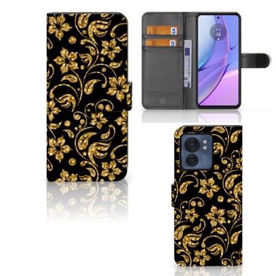 Motorola Edge 40 Hoesje Gouden Bloemen Motorola Edge 40 Hoesje Gouden Bloemen