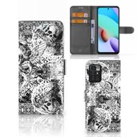 Telefoonhoesje met Naam Xiaomi Redmi 10 Skulls Angel | Portemonnee hoesje