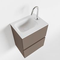 Toiletmeubel Mondiaz Ada | 40 cm | Meubelkleur Smoke | Lex wastafel Talc Rechts | 1 kraangat