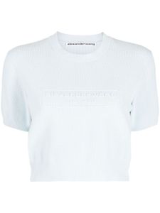 Alexander Wang haut crop à logo embossé - Bleu