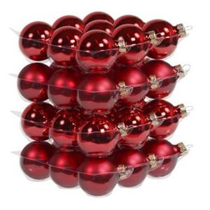 Kleine kerstballen - 36x st - rood - D4 cm - glas - kerstversiering