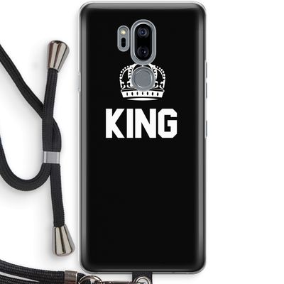 King zwart: LG G7 Thinq Transparant Hoesje met koord