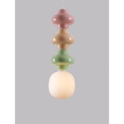 Lyora HanglampClio L wit glas met gekleurd keramiek - 9009119