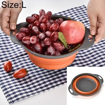 Creatieve vouwen groenten fruit opslag mand organisator afvoer mand L grootte: 29.5 * 23.5 * 10cm (oranje)
