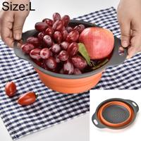 Creatieve vouwen groenten fruit opslag mand organisator afvoer mand L grootte: 29.5 * 23.5 * 10cm (oranje)