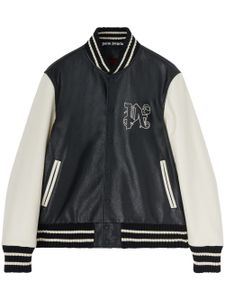 Palm Angels veste bomber en cuir à imprimé monogrammé - Noir