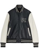 Palm Angels veste bomber en cuir à imprimé monogrammé - Noir - thumbnail