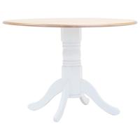 Eettafel 106 cm massief rubberwood wit en bruin Eettafel 106 cm massief rubberwood wit en bruin