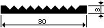 Slijtstrip alu brute 30x3mm ongeboord (1mtr)