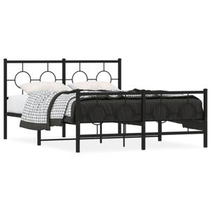 Bedframe met hoofd- en voeteneinde metaal zwart 135x190 cm