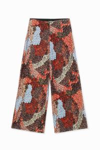 Wijde broek met print - RED - XL