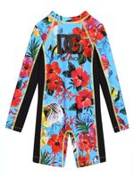 Dolce & Gabbana Kids maillot de bain à fleurs - Bleu - thumbnail