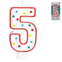 Amscan Cijferkaars 5 jaar 13,5 cm | 24 stuks