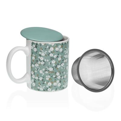 Kop met theefilter Versa Bellis Groen Keramiek