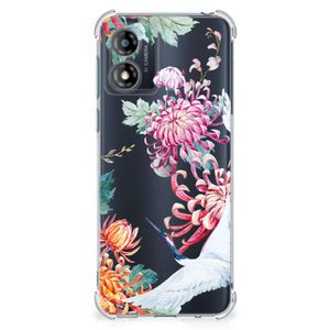 Motorola Moto E13 Case Anti-shock Bird Flowers