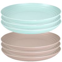 Setje van 10x stuks ronde kunststof borden groen en mokka 25 cm Setje van 10x stuks ronde kunststof borden groen en mokka 25 cm