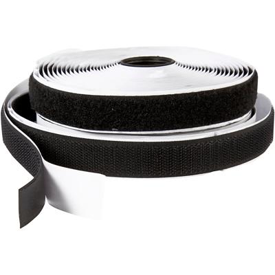 Creativ Company Klitteband haak en lussluiting, zelfklevend, b: 20 mm, zwart, 5 m/ 1 rol