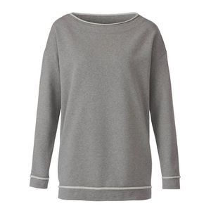 Sweatshirt met boothals van bio-katoen, grijs-gemêleerd Maat: 44/46