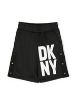 Dkny Kids short de sport à logo imprimé - Noir - thumbnail