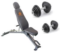 RS Sports Halterbank Monaco + 2 x 15 kg dumbellset gietijzer