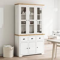 Hoge kast BODO 115,5x43x200,5 cm grenenhout wit en bruin