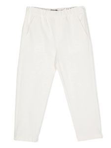 Il Gufo pantalon en coton à patch logo - Blanc