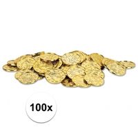 Piratengeld gouden munten 100 stuks - thumbnail