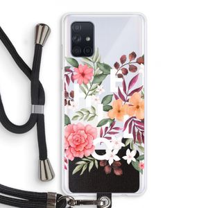 Hello in flowers: Samsung Galaxy A71 Transparant Hoesje met koord