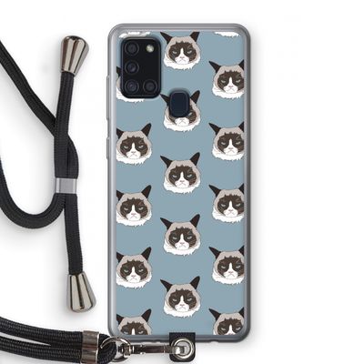 It's a Purrr Case: Samsung Galaxy A21s Transparant Hoesje met koord