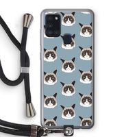 It's a Purrr Case: Samsung Galaxy A21s Transparant Hoesje met koord