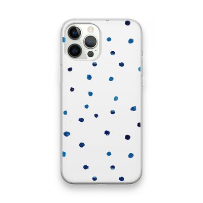 Blauwe stippen: iPhone 12 Pro Max Transparant Hoesje