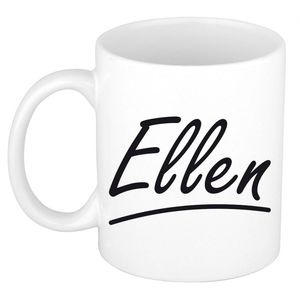Ellen voornaam kado beker / mok sierlijke letters - gepersonaliseerde mok met naam - Naam mokken