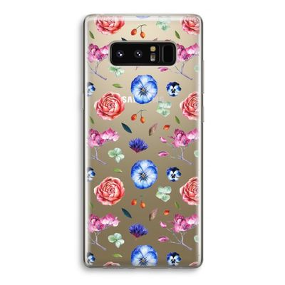 Bloemetjes: Samsung Galaxy Note 8 Transparant Hoesje